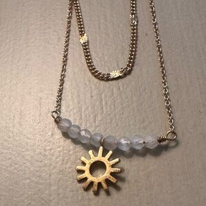 Luna Norte gold & white sun necklace